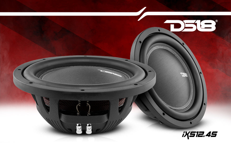 IXS Shallow-Mount 12" Fiber Glass Subwoofer 800 Watts Rms SVC 4-Ohm - DS18