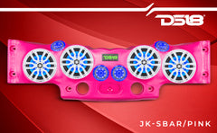 DS18 JK-SBAR/PINK Exclusive Overhead Audio Bar System for JK/JKU Jeeps(4x 8" Speakers 4x3.72" Tweeters 2x1" Drivers) Pink