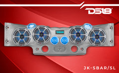 DS18 JK-SBAR/SL Exclusive Overhead Bar System for JK/JKU Jeeps (4 x 8" Speakers 4 x 3.72" Tweeters 2 x 1" Drivers) SILVER