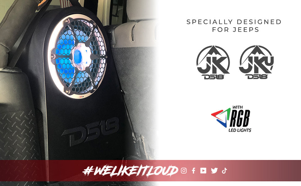 Jeep JK/JKU 12" Wheel Well Sealed Subwoofer Enclosure Left and Right Side - DS18