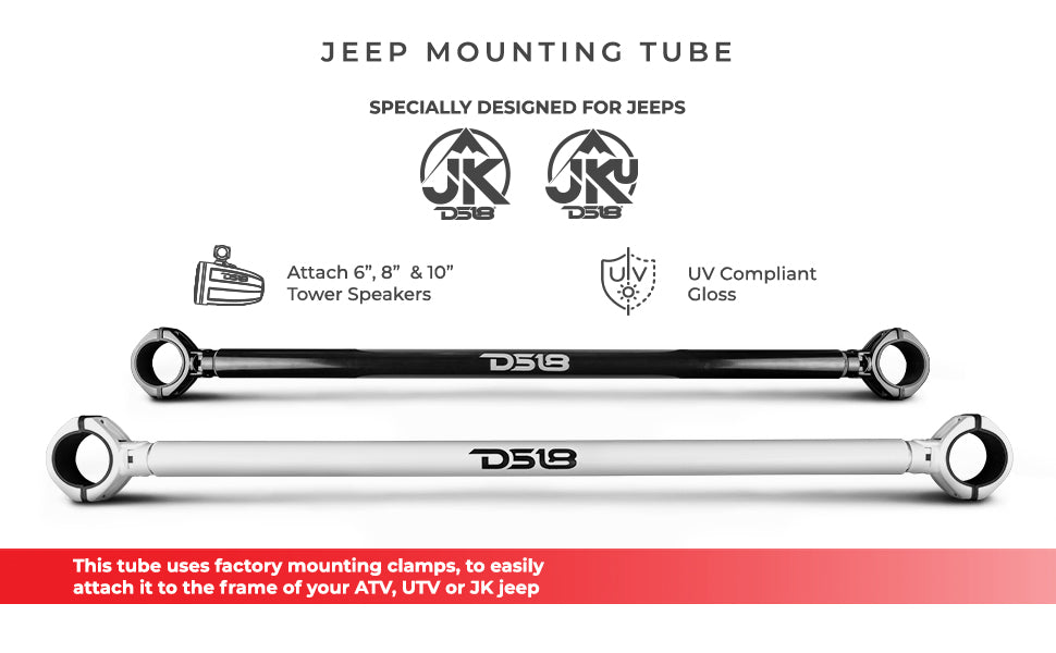 Jeep JK/JKU Mounting Tube For Towers and Pods - DS18