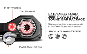 DS18 Jeep JL/JLU/JT Plug & Play Sound Bar Package - DS18