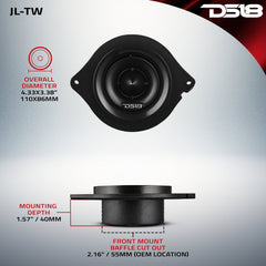 2.7" OEM Bullet Tweeter Replacement Upgraded For Jeep JL/JLU/JT 100 Watts RMS 4-Ohm 1" VC - DS18