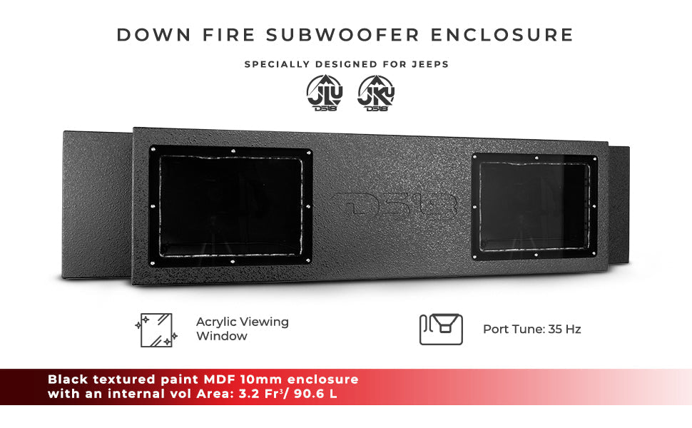Jeep JKU/JLU Down Firing Subwoofer Enclosure 2 x 12" - DS18