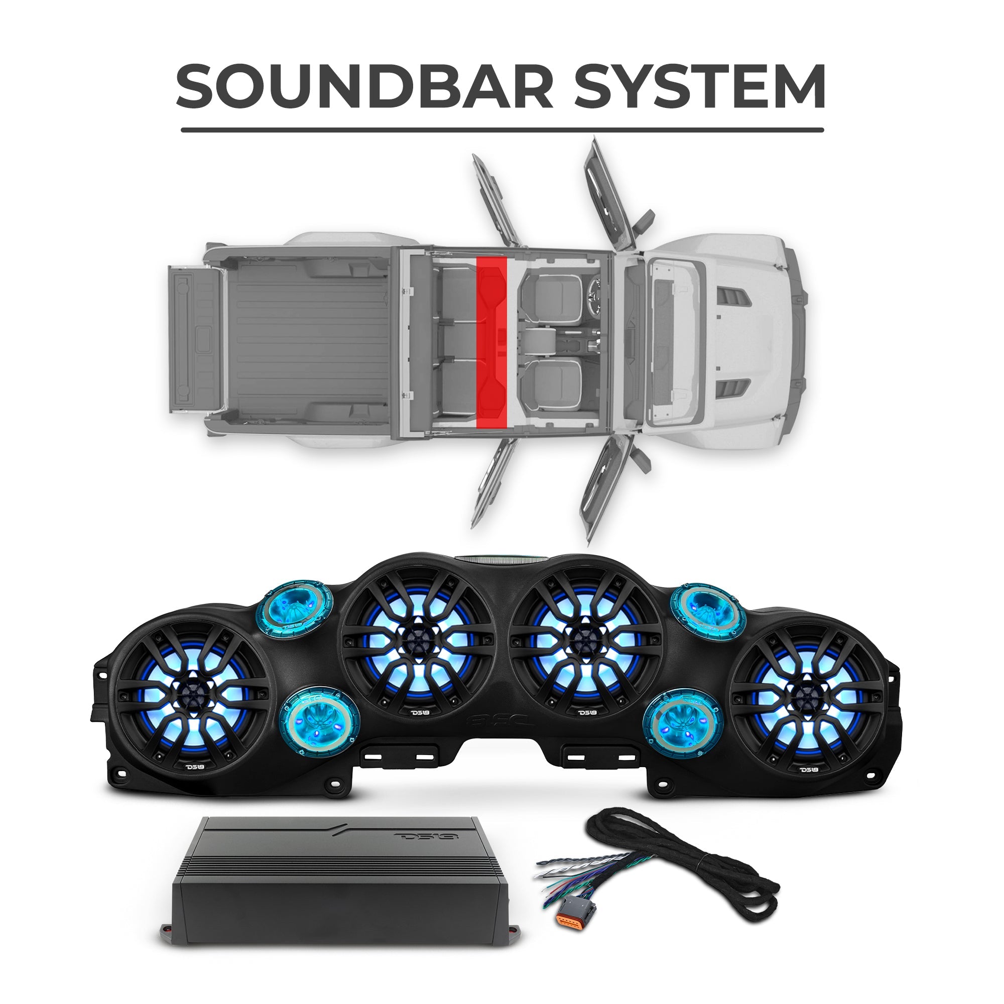 Jeep JT Gladiator 2019–2023 Ultimate Package – Loaded Sound Bar, Door Panels, Subwoofers & Amplifiers - DS18