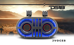 Dual 8" Marine and Powersports PRO Roll Cage Sound Bar System with Built in LED RGB Lights 500 Watts Rms ( 2 x PRO-HY8.4B