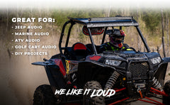 Dual 8" Marine and Powersports PRO Roll Cage Sound Bar System with Built in LED RGB Lights 500 Watts Rms ( 2 x PRO-HY8.4B