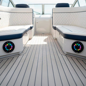 NXL 7.7” 2-Way Coaxial Marine Speaker with Bullet Tweeter, Digital LED Lights & White Deck LED | 175W RMS 4-Ohm - DS18