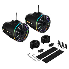 8" Marine Tower Speaker With Neodymium Magnet, Kevlar Cone, Compression Driver & Digital LED Lights | 200W RMS 4-Ohm - DS18