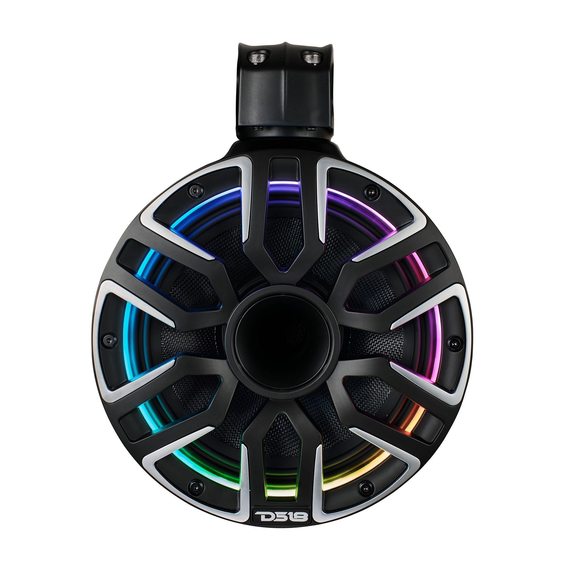8" Marine Tower Speaker With Neodymium Magnet, Kevlar Cone, Compression Driver & Digital LED Lights | 200W RMS 4-Ohm - DS18