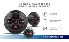 MP 4 x 4" Wakeboard Tower Speakers Package Amplifier And Bluetooth Audio Receiver 100 Watts Rms - DS18