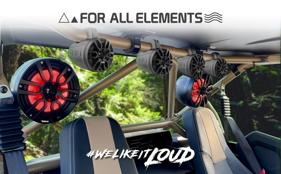 MP 4 x 4" Wakeboard Tower Speakers Package Amplifier And Bluetooth Audio Receiver 100 Watts Rms - DS18