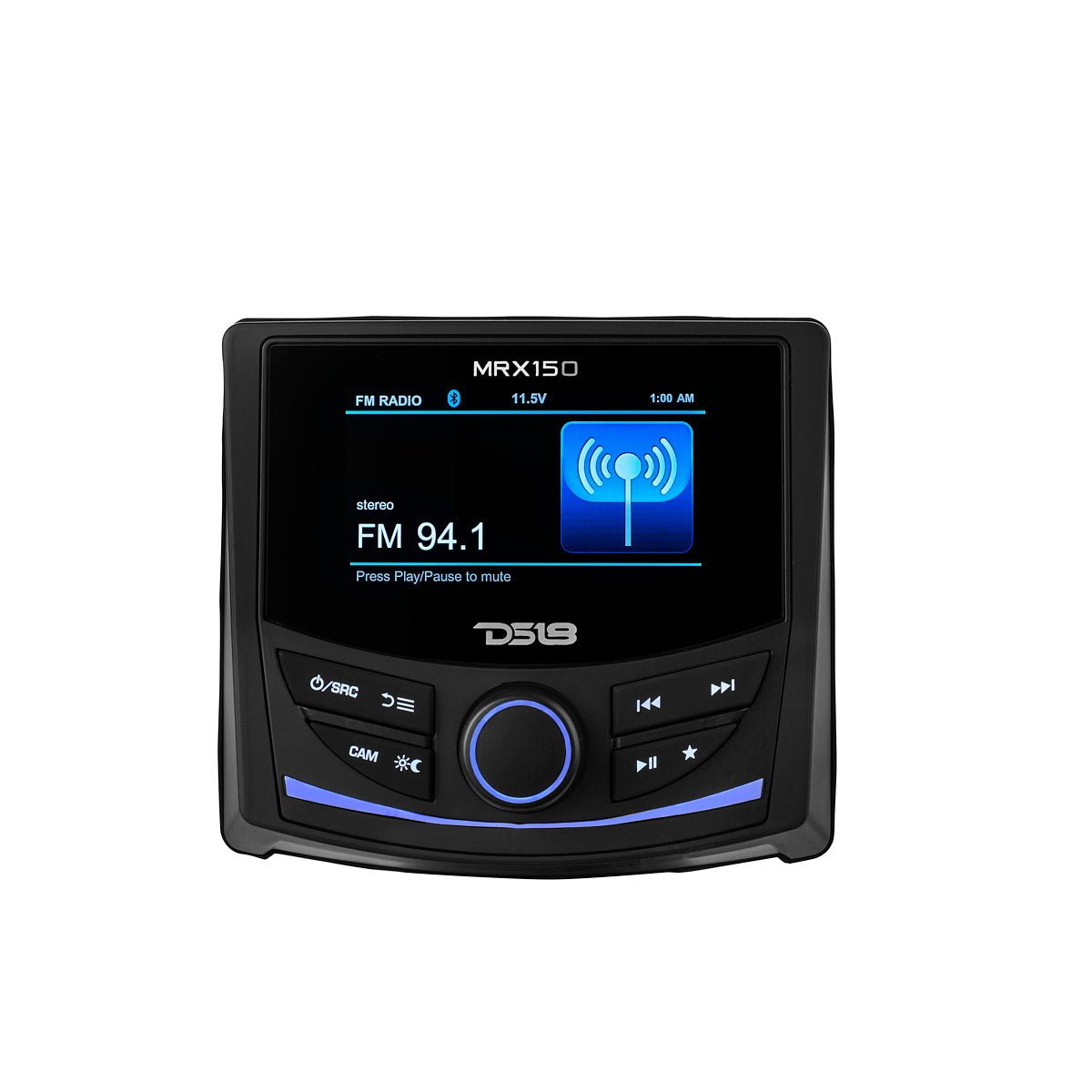 Marine and Powersports Headunit 3" Color TFT screen , 2 Zones, 4 volts Output, BT, RDS 4 X 50 Watts - DS18