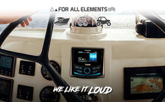 Marine and Powersports Headunit 3" Color TFT screen , 2 Zones, 4 volts Output, BT, RDS 4 X 50 Watts - DS18