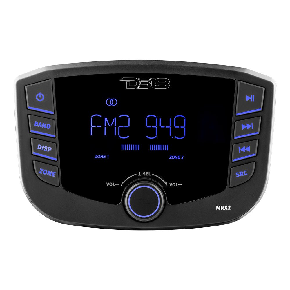 Marine and Powersports Headunit 3" LCD screen , 2 Zones, 4 volts Output, BT, RDS 4X50 Watts - DS18