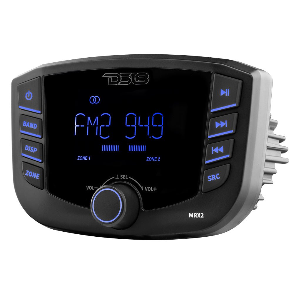 Marine and Powersports Headunit 3" LCD screen , 2 Zones, 4 volts Output, BT, RDS 4X50 Watts - DS18