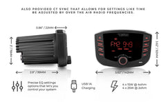 Marine and Powersports Headunit 3" LCD screen , 2 Zones, 4 volts Output, BT, RDS 4X50 Watts - DS18