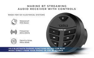 Marine And Powersports Waterproof Bluetooth Audio Receiver With Controls - DS18
