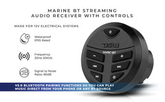 Marine And Powersports Waterproof Bluetooth Audio Receiver With Controls - DS18