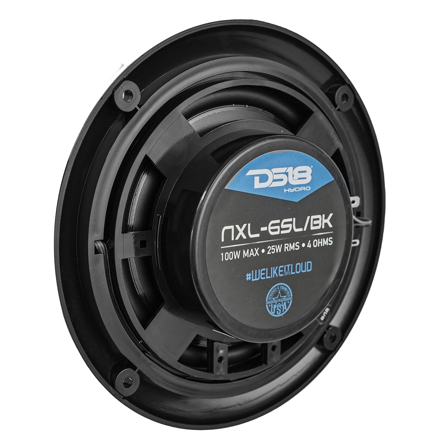 NXL 6.5" 2-Way Coaxial Marine Shallow Speaker With LED RGB Lights 25 Watts Rms 4-Ohm - DS18