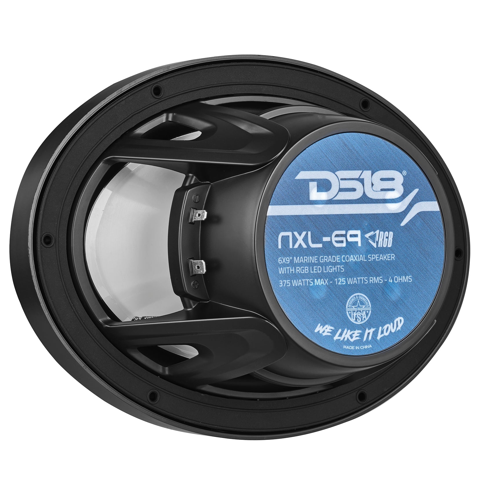 NXL 6x9" 2-Way Coaxial Marine Speaker with LED RGB Lights | 125W RMS 4-Ohm - DS18