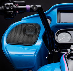 Harley-Davidson Road Glide 2014–2023 Front Stage Audio Upgrade Kit | 6.5" Slim Midrange Speakers + Bullet Tweeter NVY Grilles