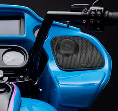 Harley-Davidson Road Glide 2014–2023 Front Stage Audio Upgrade Kit | 6.5" Slim Midrange Speakers + Bullet Tweeter NVY Grilles