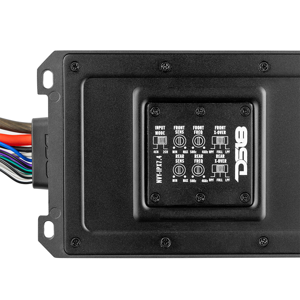 NVY 4-Channel Full-Range IPX7 Submersible Marine and Powersports Amplifier 120 x 4 @ 4-Ohm Watts RMS - DS18