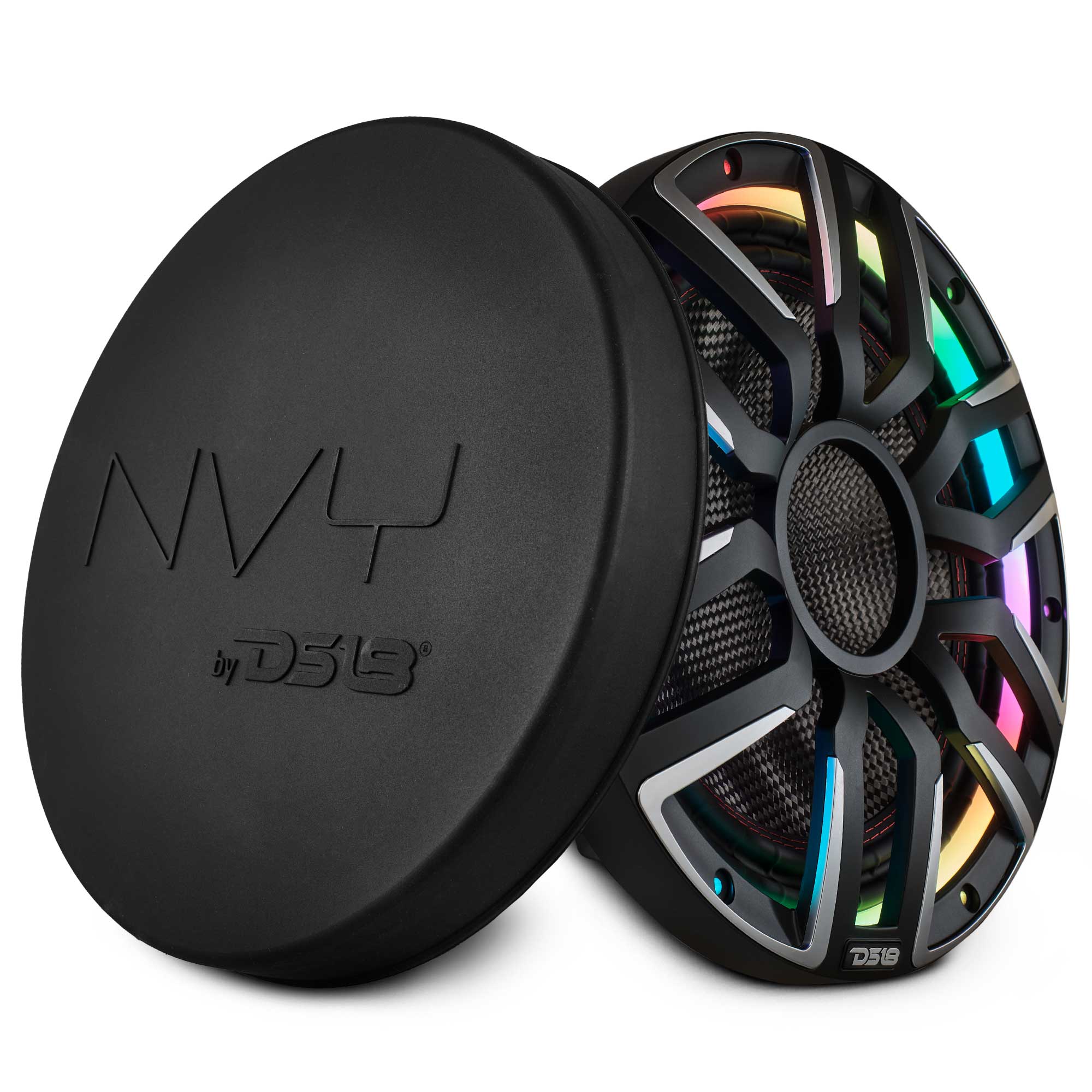 12" Neodymium Marine & Powersport Subwoofer with Digital LED Lights and Carbon Fiber Cone | 800W RMS 4-Ohm - DS18