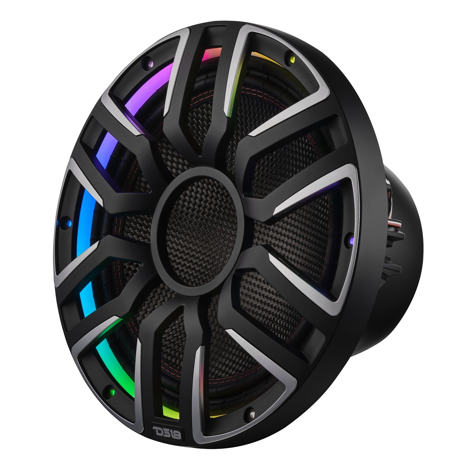 12" Neodymium Marine & Powersport Subwoofer with Digital LED Lights and Carbon Fiber Cone | 800W RMS 4-Ohm - DS18