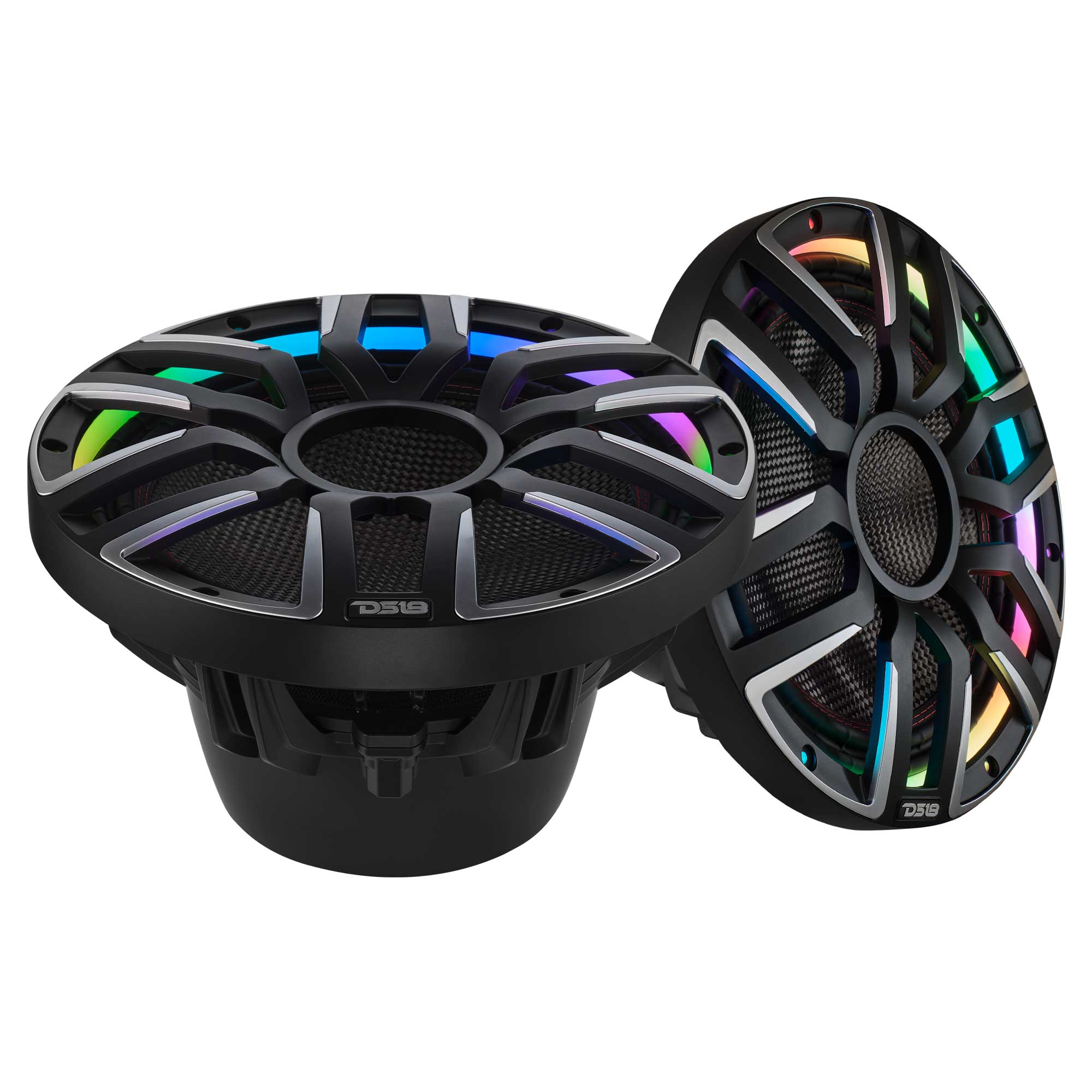 12" Neodymium Marine & Powersport Subwoofer with Digital LED Lights and Carbon Fiber Cone | 800W RMS 4-Ohm - DS18