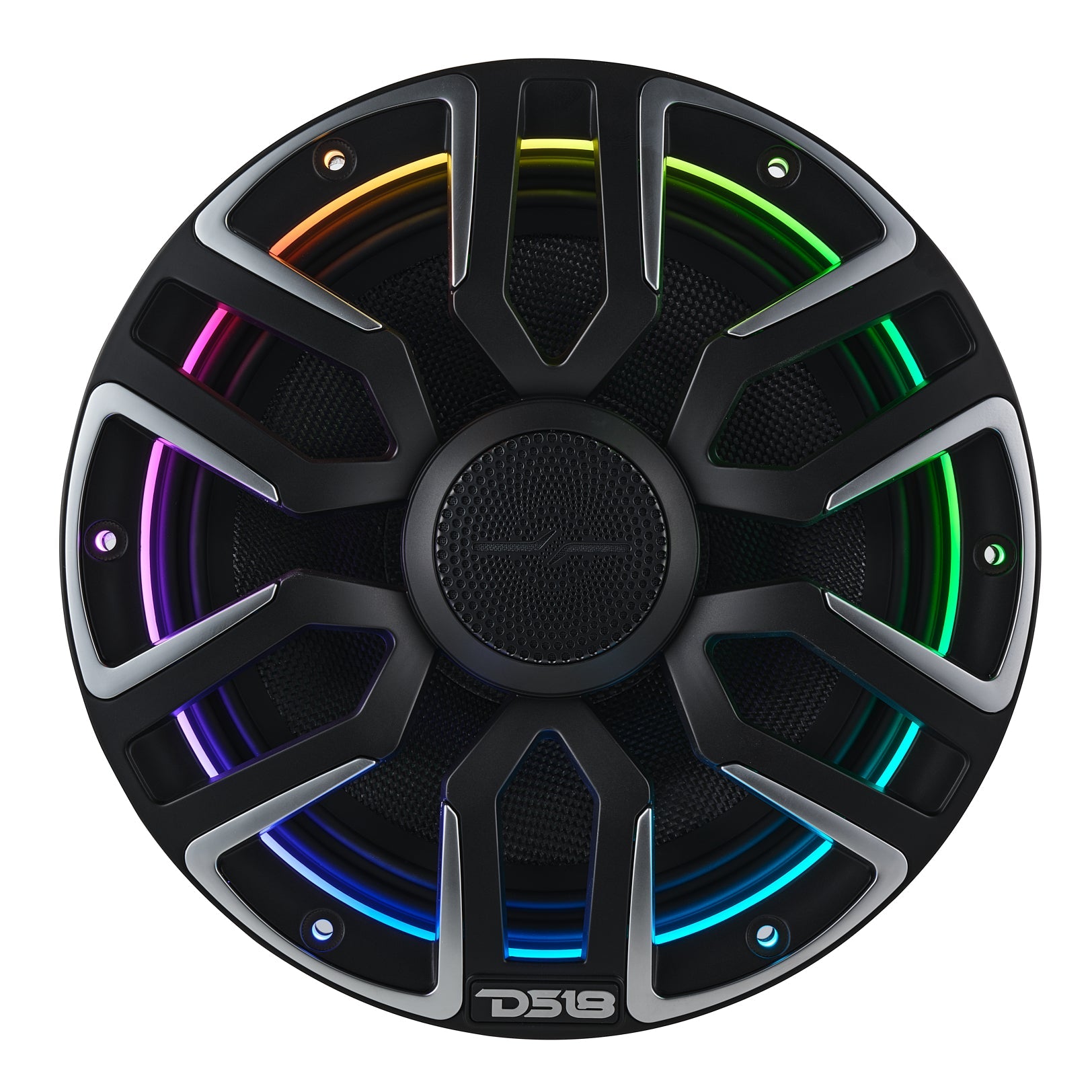 8” Marine Coaxial Speaker With Kevlar Cone, Bullet Tweeter, Neodymium Magnet, and Digital LED Lights | 200W RMS 4-Ohm - DS18