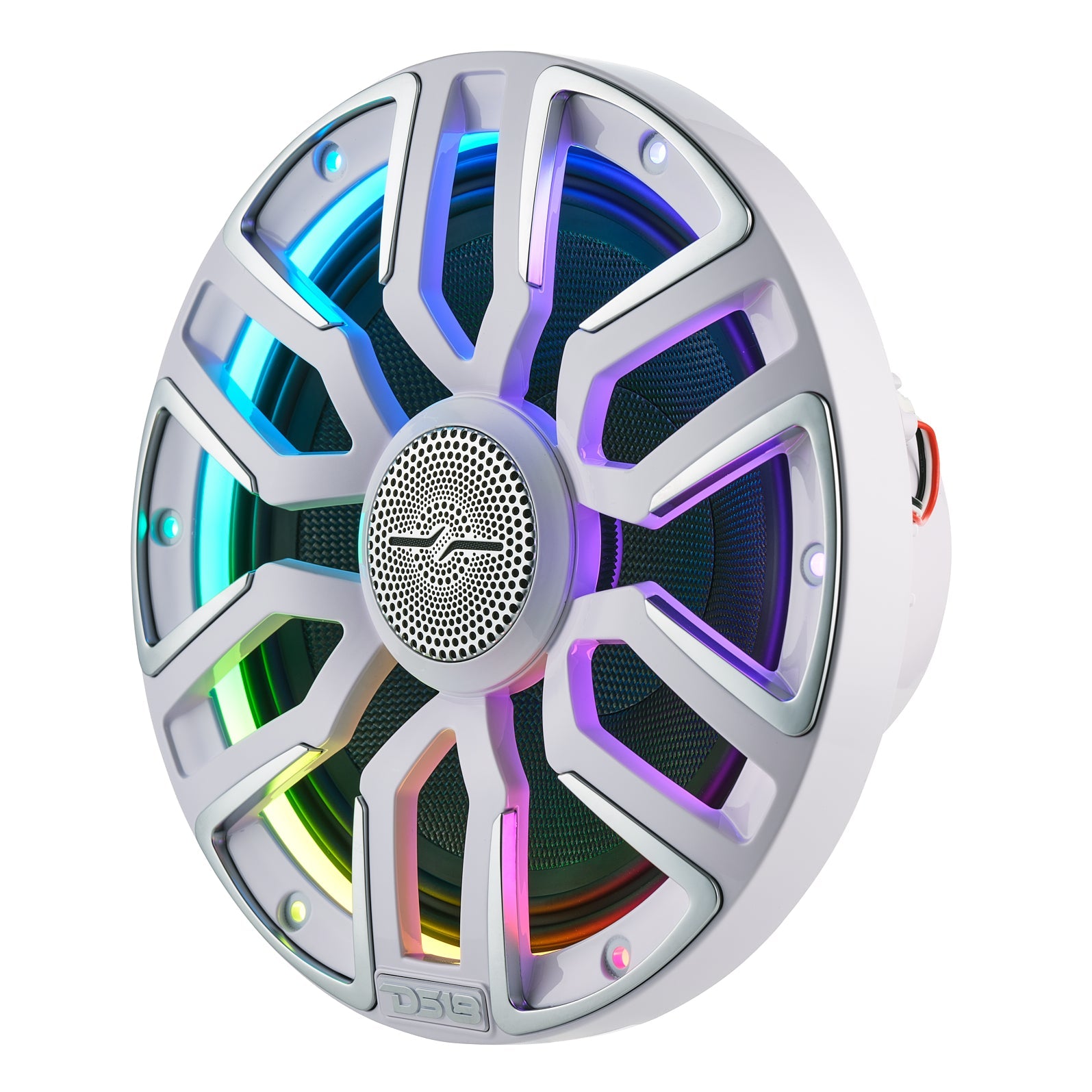 8” Marine Coaxial Speaker With Kevlar Cone, Bullet Tweeter, Neodymium Magnet, and Digital LED Lights | 200W RMS 4-Ohm - DS18