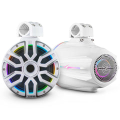 8" Marine Tower Speaker With Neodymium Magnet, Kevlar Cone, Compression Driver & Digital LED Lights | 200W RMS 4-Ohm - DS18