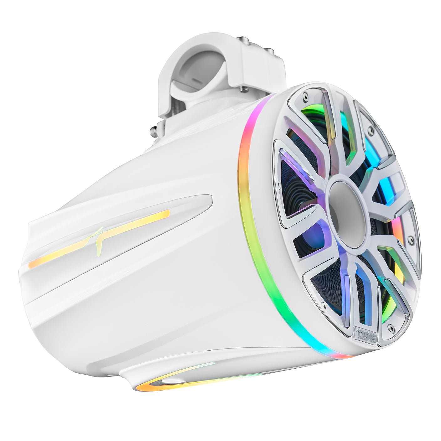 8" Marine Tower Speaker With Neodymium Magnet, Kevlar Cone, Compression Driver & Digital LED Lights | 200W RMS 4-Ohm - DS18