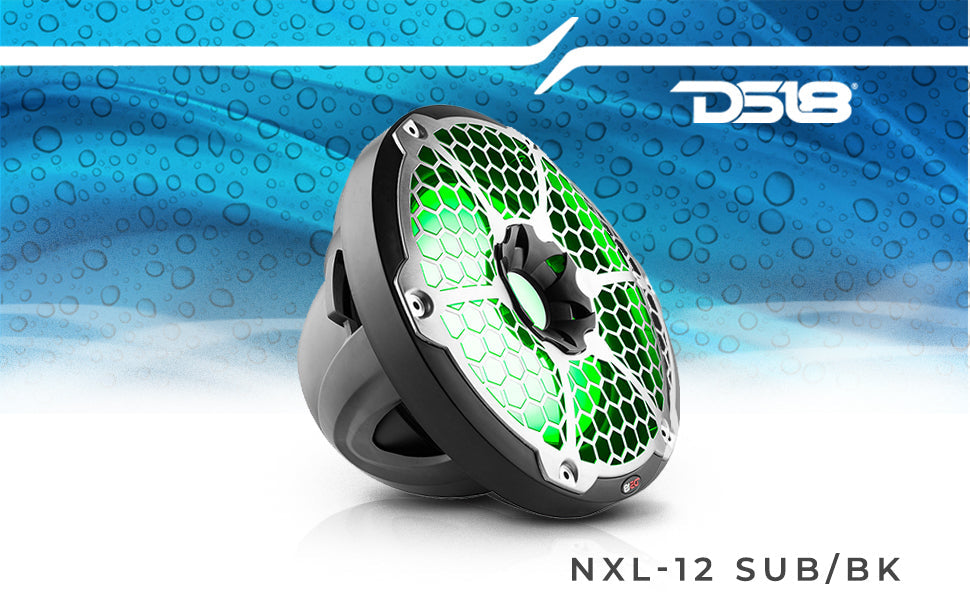 NXL 12" Marine Subwoofer with LED RGB Lights 350 Watts Rms SVC 4-Ohm - DS18
