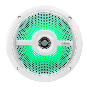 NXL 6.5" 2-Way Coaxial Marine Shallow Speaker With LED RGB Lights 25 Watts Rms 4-Ohm - DS18