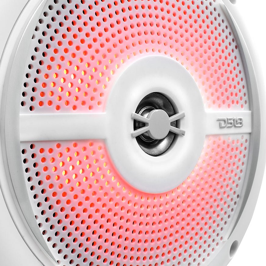 NXL 6.5" 2-Way Coaxial Marine Shallow Speaker With LED RGB Lights 25 Watts Rms 4-Ohm - DS18