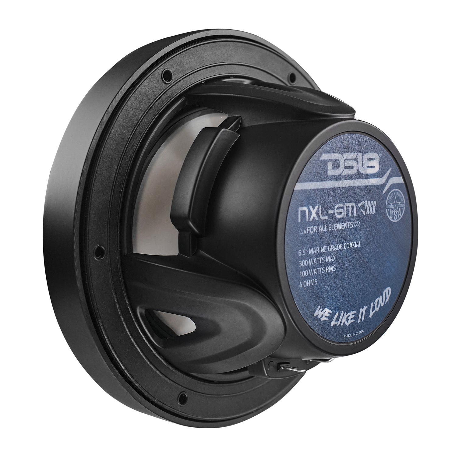 NXL 6.5" 2-Way Coaxial Marine Speaker with RGB LED Lights 100 Watts Rms 4-Ohm - DS18