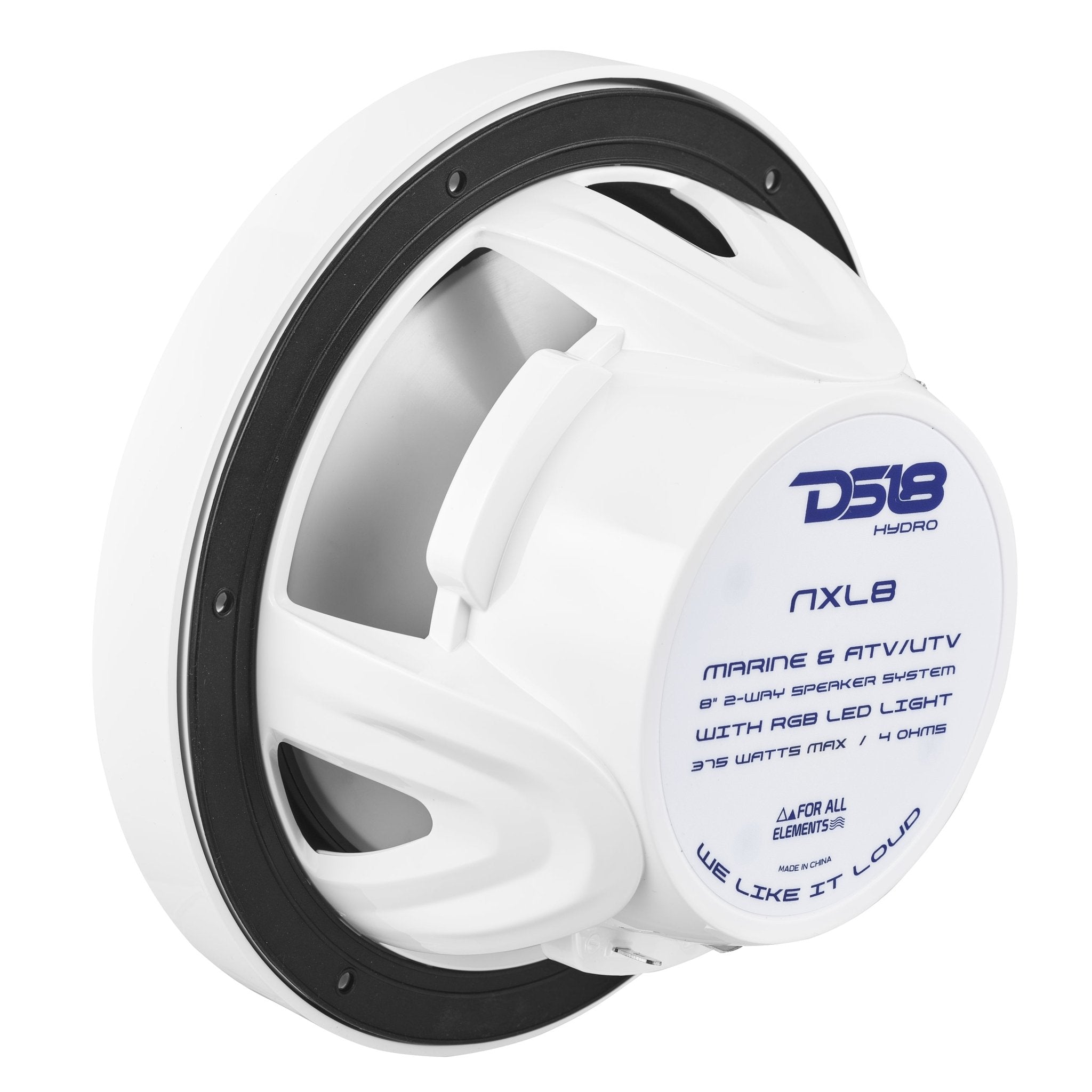 NXL 8" 2-Way Coaxial Marine Speaker with LED RGB Lights | 125W RMS 4-Ohm - DS18