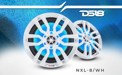 NXL 8" 2-Way Coaxial Marine Speaker with LED RGB Lights | 125W RMS 4-Ohm - DS18