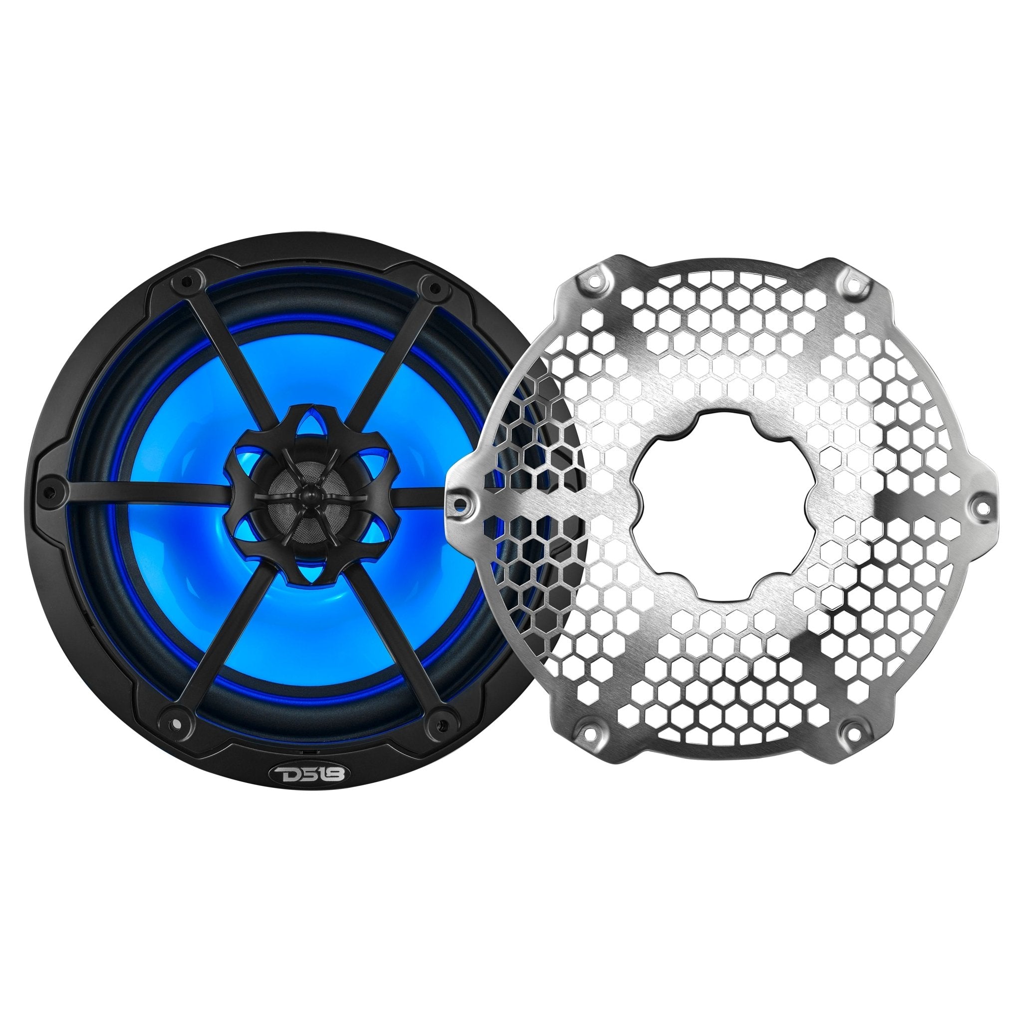 NXL 8" 2-Way Coaxial Marine Speaker With LED RGB Lights 125 Watts Rms 4-Ohm - DS18