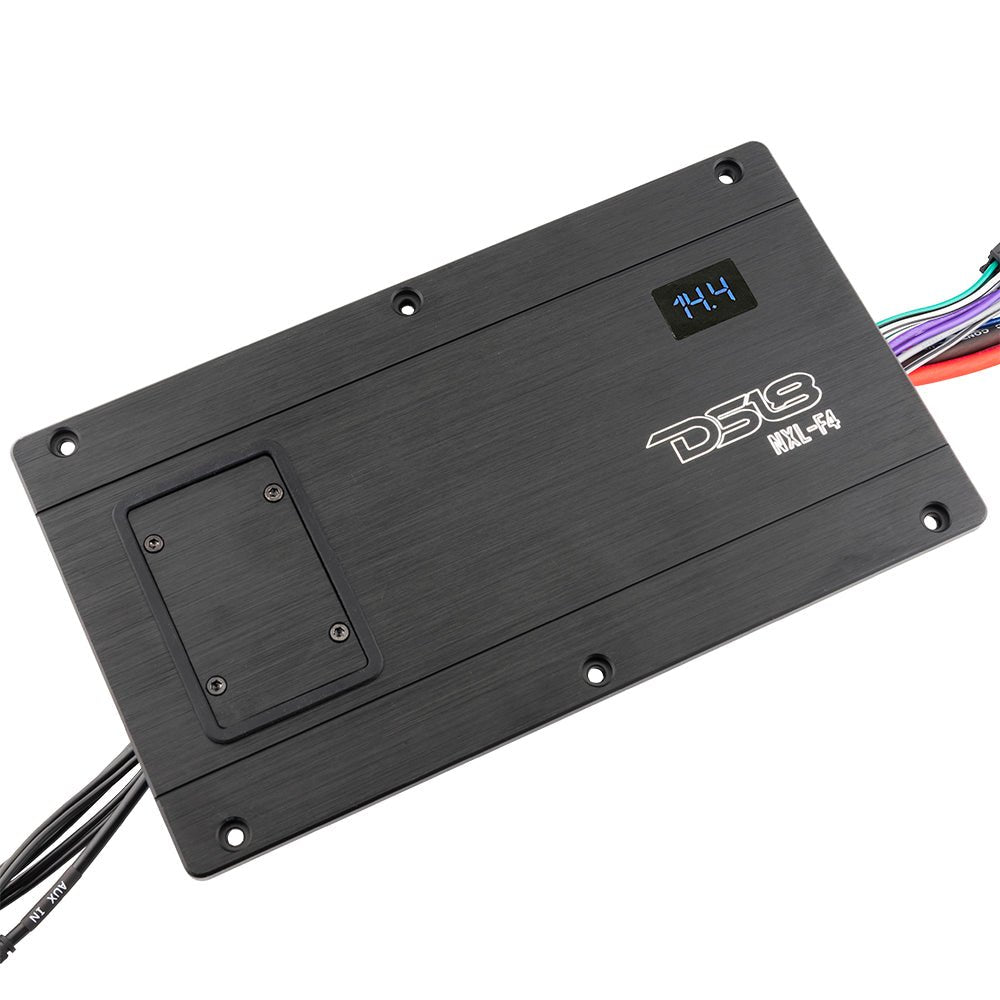 NXL 4-Channel Full-Range Class D IP67 Marine and Powersports Flush Mount Amplifier 4 x 100 Watts Rms @ 4-Ohm - DS18