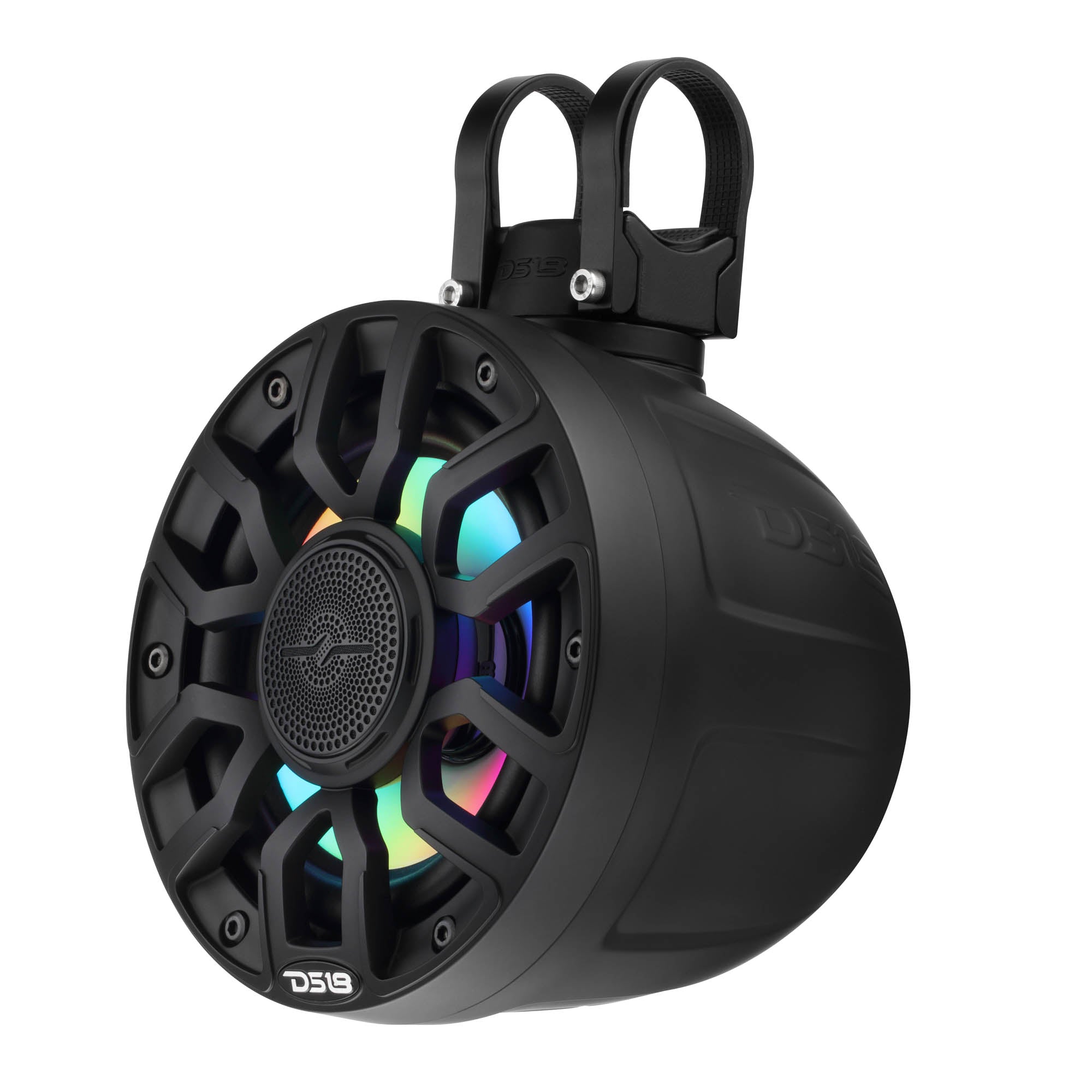 6.5" NXL-iQ Marine Short Tower Coaxial Speakers with Digital LED Lights, 150W RMS, 300W Max, 4-Ohm - DS18