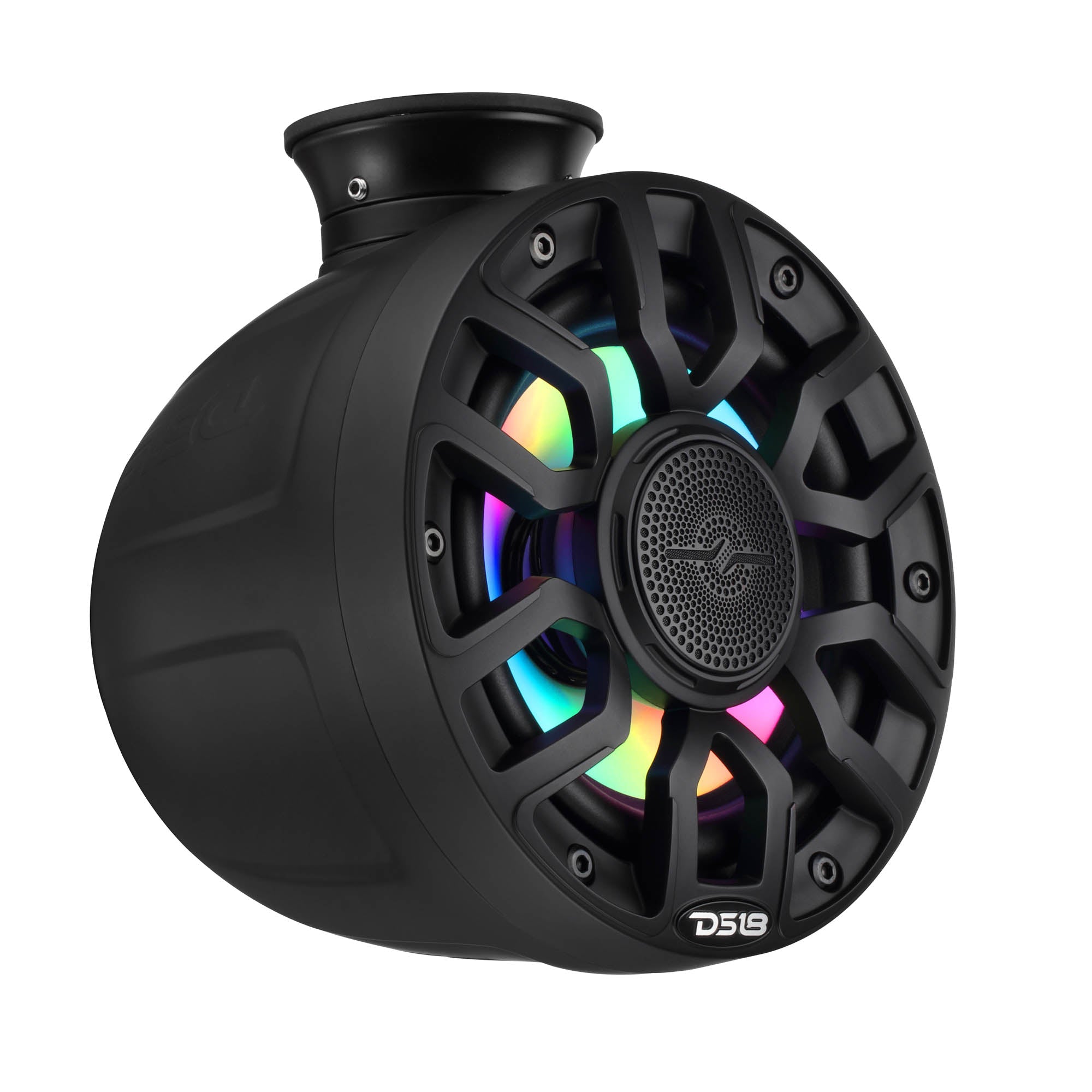 6.5" NXL-iQ Marine Short Tower Coaxial Speakers with Digital LED Lights, 150W RMS, 300W Max, 4-Ohm - DS18