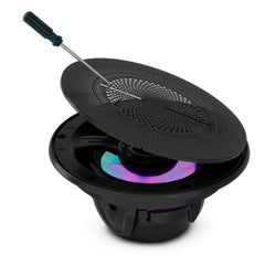 Luxury 6.5” 2-Way Marine Coaxial Speaker with Digital LED Lights and Flush Magnetic Mount Grille | 150W RMS 4-Ohm - DS18