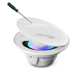 Luxury 6.5” 2-Way Marine Coaxial Speaker with Digital LED Lights and Flush Magnetic Mount Grille | 150W RMS 4-Ohm - DS18