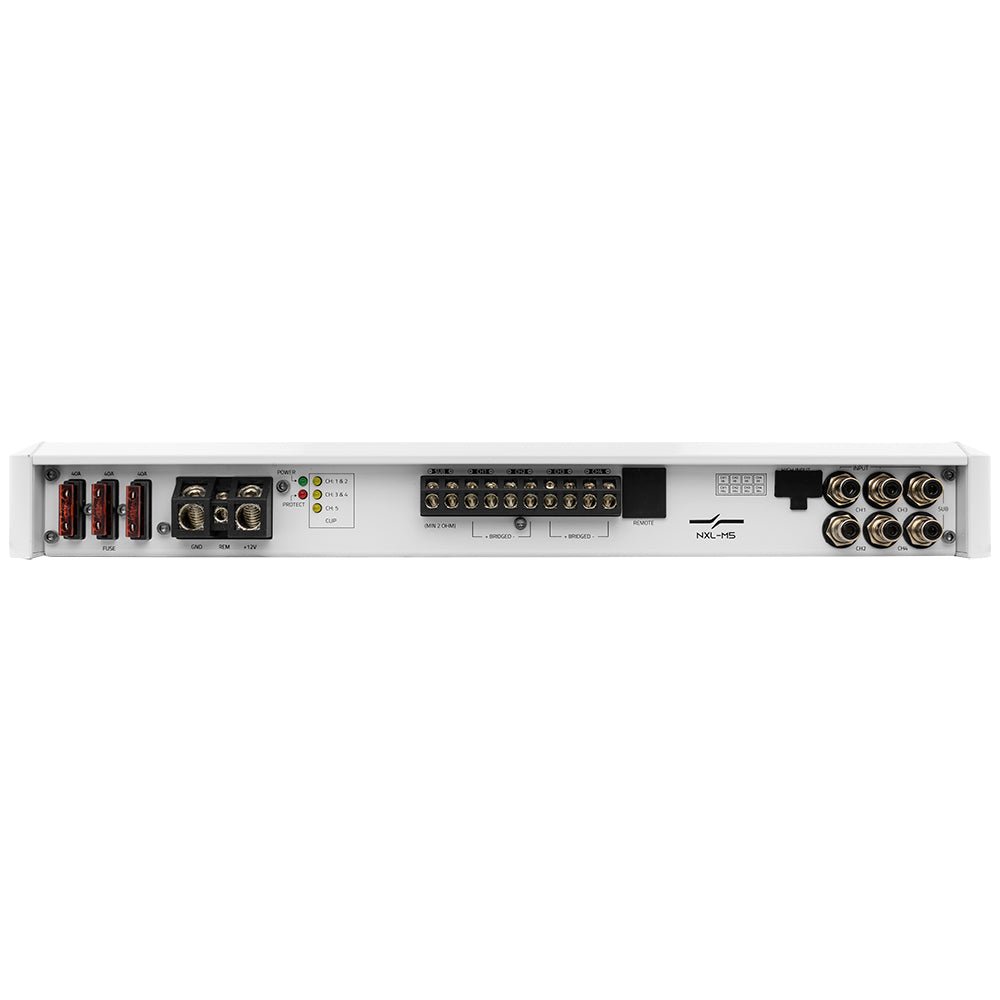 NXL 5-Channel Full-Range Class D IPX5 Marine Amplifier | 4 x 150W @ 4-Ohm and 1 x 600W RMS @ 2-Ohm - DS18