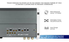 NXL 5-Channel Full-Range Class D IPX5 Marine Amplifier | 4 x 150W @ 4-Ohm and 1 x 600W RMS @ 2-Ohm - DS18