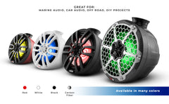 NXL 8" Pod 375W Speaker with Integrated RGB LED Lights (Pair) - Perfect for Jet Skis - DS18